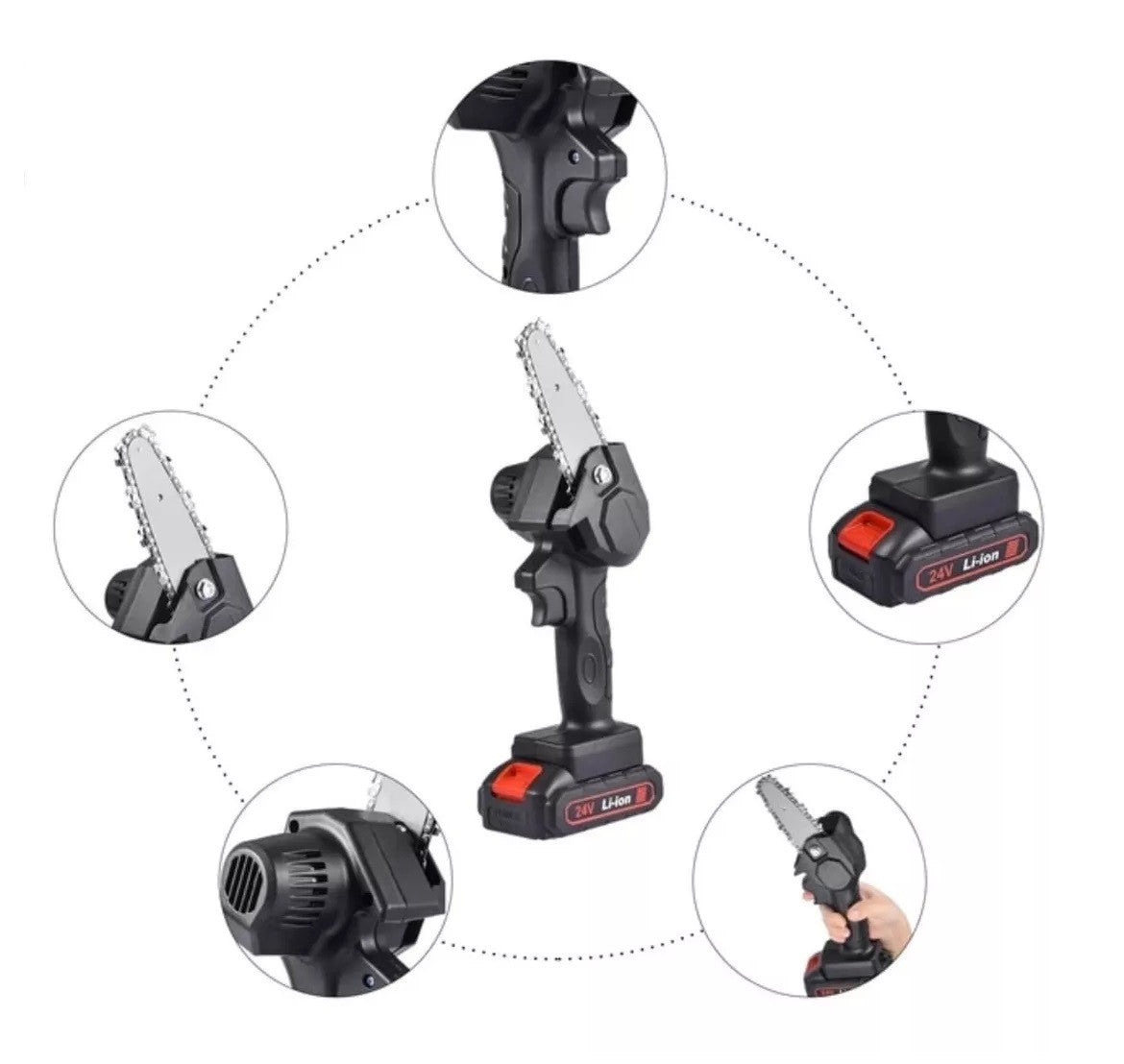 MINI MOTOSIERRA INHALAMBRICA 2 BATERIAS