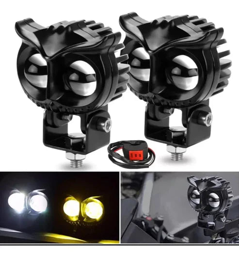 Par Exploradoras Turbo Led Búho Doble Color Carro y Moto LLEVA SUICHE GRATIS