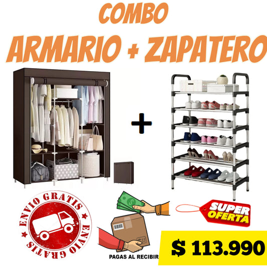COMBO ARMARIO MAS ZAPATERO PORTATIL
